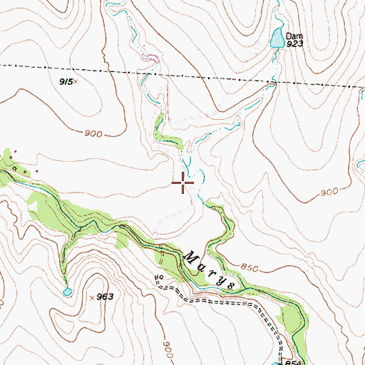 Topographic Map of Walsh Lake Dam, TX