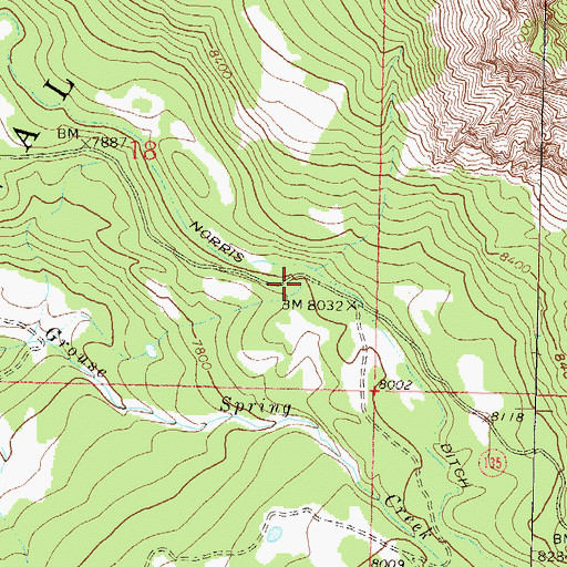 Topographic Map of Norris Ditch, CO