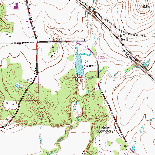 Topographic Map of Petitfils Lake, TX
