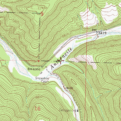 Topographic Map of Snowshoe Canyon, CO