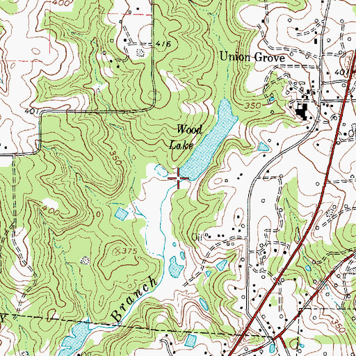 Topographic Map of Wood Lake Dam, TX