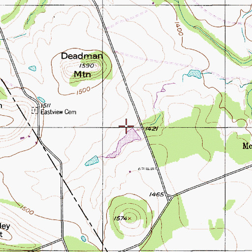 Topographic Map of McCasland Lake Dam, TX