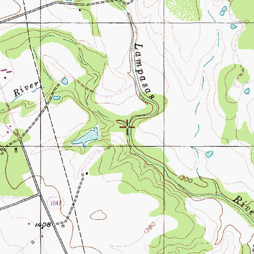 Topographic Map of Hunt Lake Dam, TX