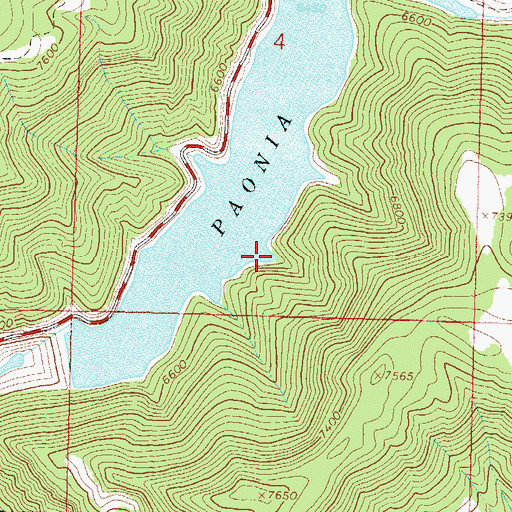 Topographic Map of Paonia Reservoir, CO