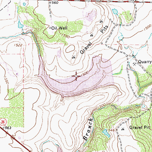 Topographic Map of Soil Conservation Service Site 1 Reservoir, TX