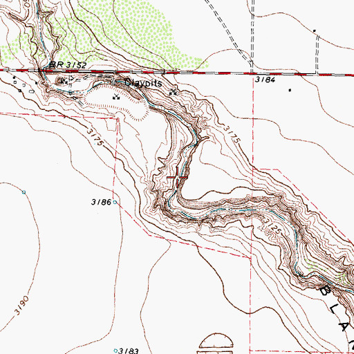 Topographic Map of W F Daniel Lake, TX