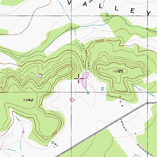 Topographic Map of Stevens Lake Dam, TX