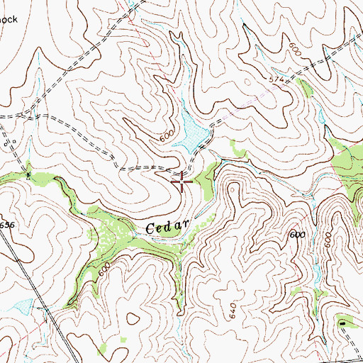 Topographic Map of K Bar Lake Number 1, TX