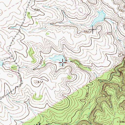 Topographic Map of K Bar Lake Number 2 Dam, TX