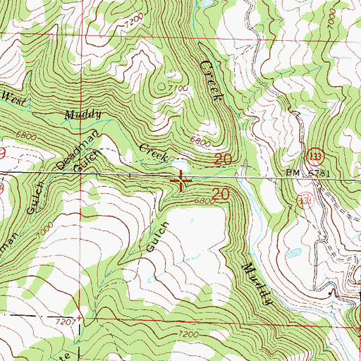 Topographic Map of Coyote Gulch, CO