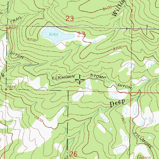 Topographic Map of Elkhorn Stomp Ditch, CO