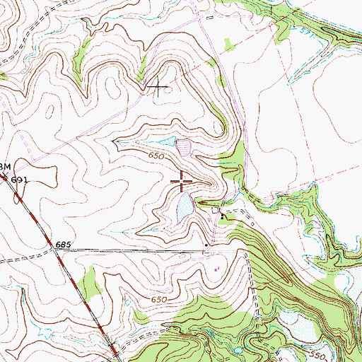 Topographic Map of Houston Lake Number 2 Dam, TX