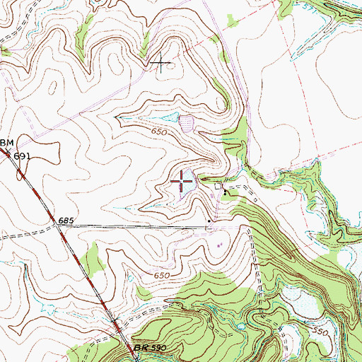 Topographic Map of Houston Lake Number 2, TX