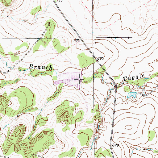 Topographic Map of Campbell Lake Dam, TX