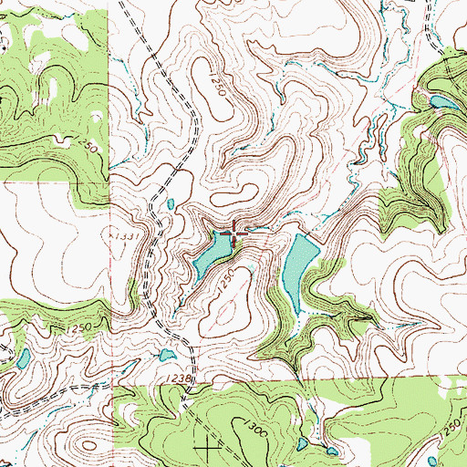 Topographic Map of Thurber Lake Number 4 Dam, TX