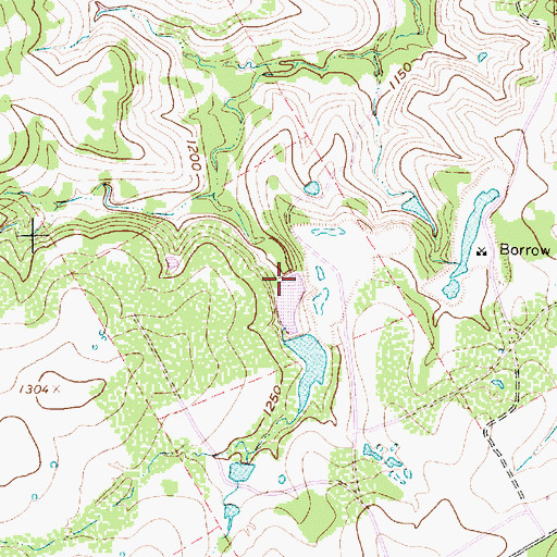 Topographic Map of Bonham Lake Number 1 Dam, TX