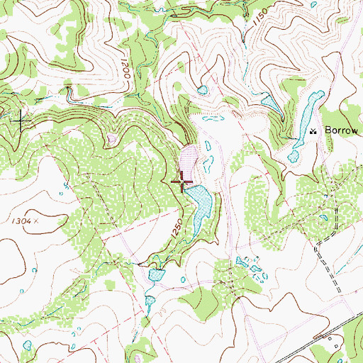 Topographic Map of Bonham Lake Number 2 Dam, TX