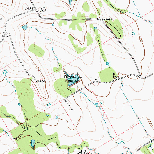 Topographic Map of Huckabee Lake Dam, TX