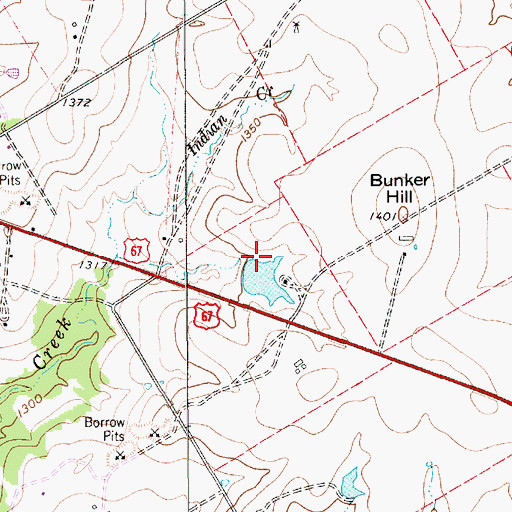 Topographic Map of Warren Lake Number 1 Dam, TX