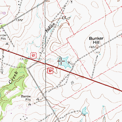 Topographic Map of Warren Lake Number 1, TX