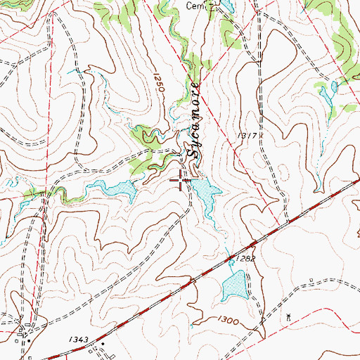 Topographic Map of Pass Lake Dam, TX