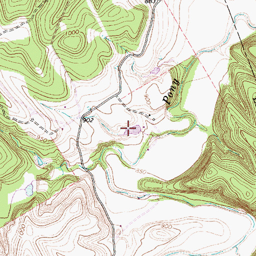 Topographic Map of Brock Lake Number 2 Dam, TX