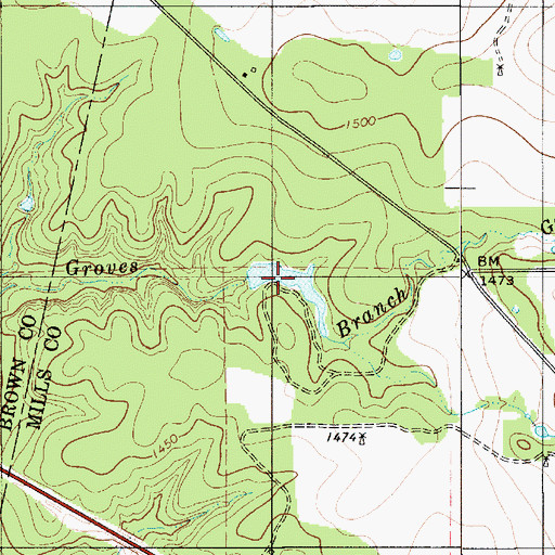 Topographic Map of Clark Lake, TX