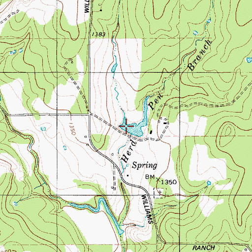 Topographic Map of Dennie Shelton Lake Dam, TX