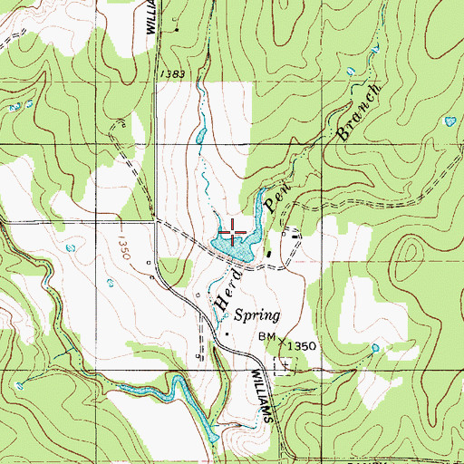 Topographic Map of Dennie Shelton Lake, TX