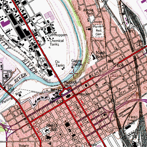 Topographic Map of Nutt Dam, TX