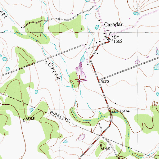 Topographic Map of Stillwell Lake Dam, TX