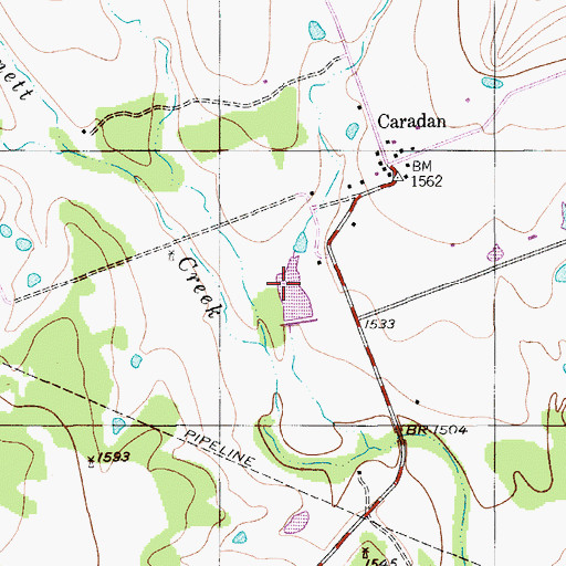 Topographic Map of Stillwell Lake, TX