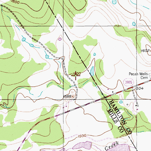 Topographic Map of Graves Lake, TX