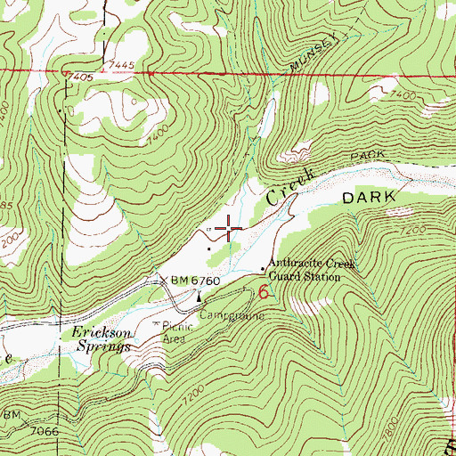 Topographic Map of Dark Canyon, CO