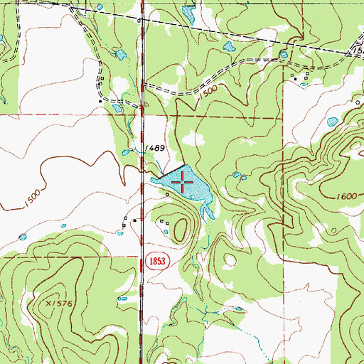 Topographic Map of Cooper Lake, TX