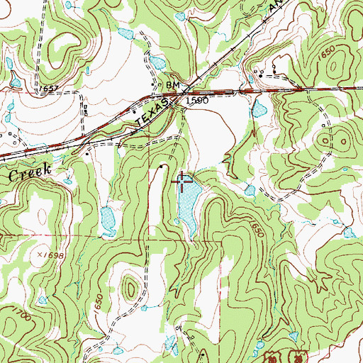 Topographic Map of Kendall Lake, TX