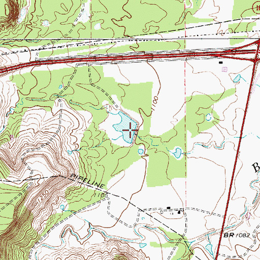 Topographic Map of Fambro Lake Dam, TX