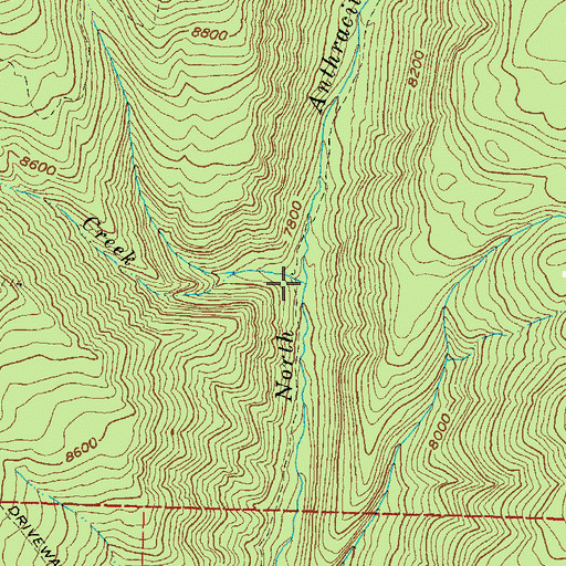 Topographic Map of Hell Creek, CO