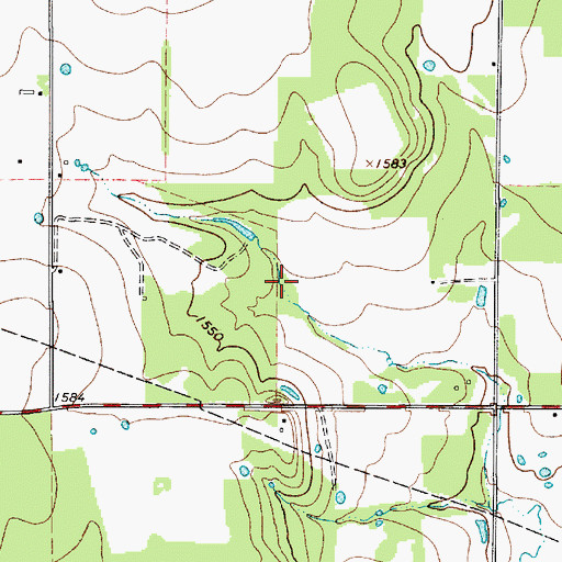 Topographic Map of Buster Hanson Lake Dam, TX