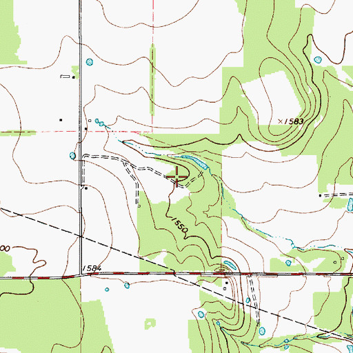 Topographic Map of Buster Hanson Lake, TX