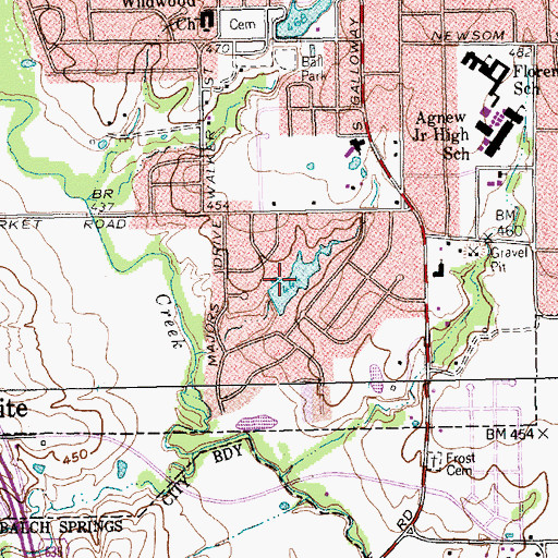 Topographic Map of Tosch Lake Dam, TX