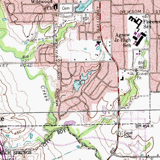Topographic Map of Tosch Lake, TX