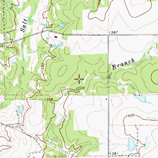 Topographic Map of Pack Lake Dam, TX