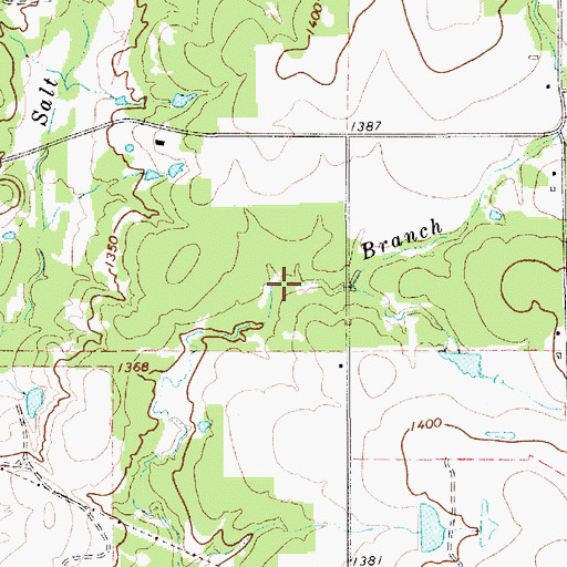 Topographic Map of Pack Lake, TX