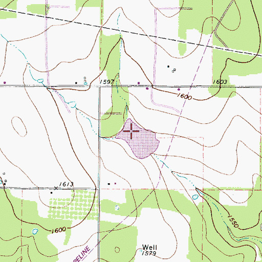 Topographic Map of Maynord Lake, TX