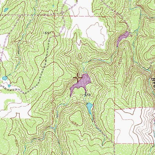 Topographic Map of Jolley Lake Dam, TX