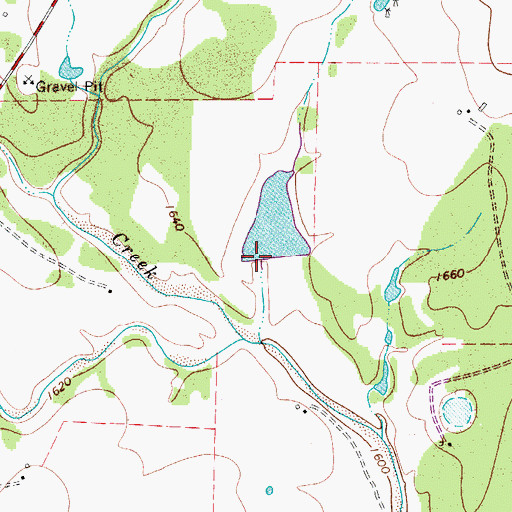 Topographic Map of Mathisen Lake Dam, TX