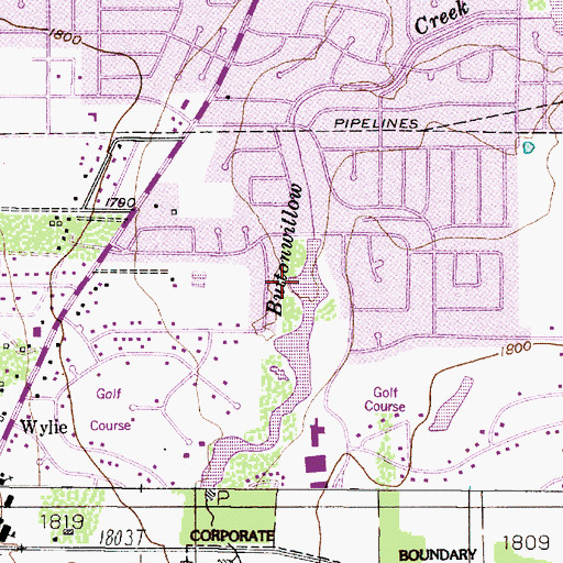Topographic Map of Fairways Development Reservoir Number 2 Dam, TX