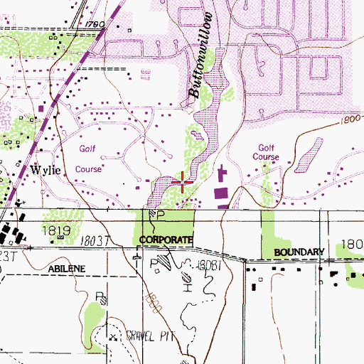 Topographic Map of Fairways Development Reservoir Number 2, TX