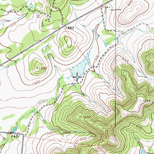 Topographic Map of Middle Verde Ranch Lake Dam, TX